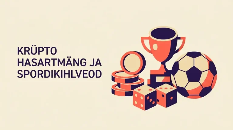 Krüptokasiinot ja spordiennustust kujutav illustratsioon